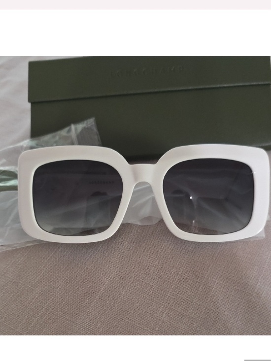 Long Champ White Square Oversized SUNGLASSES NWT! main image 9